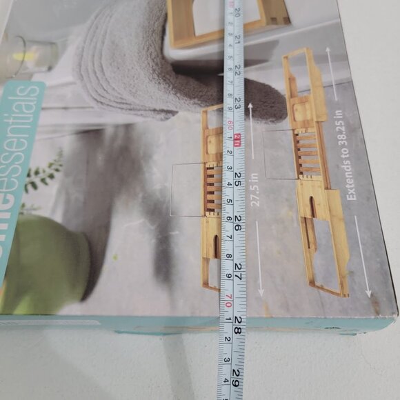 New Home Essentials Extendable Bamboo Bath Bathtub Tray Table Book Tablet Stand - Picture 6 of 8